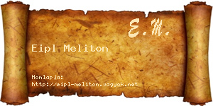 Eipl Meliton névjegykártya